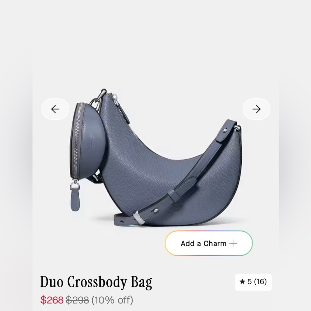 NWOT Kate Spade duo crossbody bag in cinder grey- SOLD OUT ONLINE